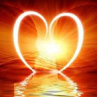 Lovers golden heart reflection sunet