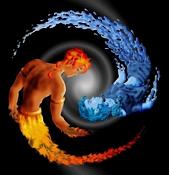 twinflame lovers spiraling in a yin yang pattern